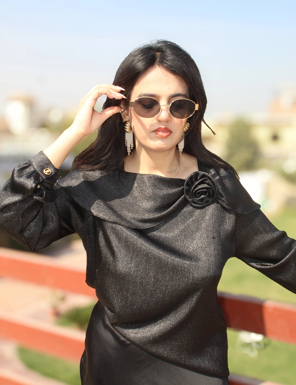 Black Éclat — Roselle Silk Blouse alternate view