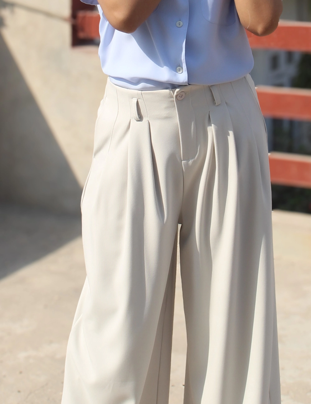 Crème Drape Pant — View 1