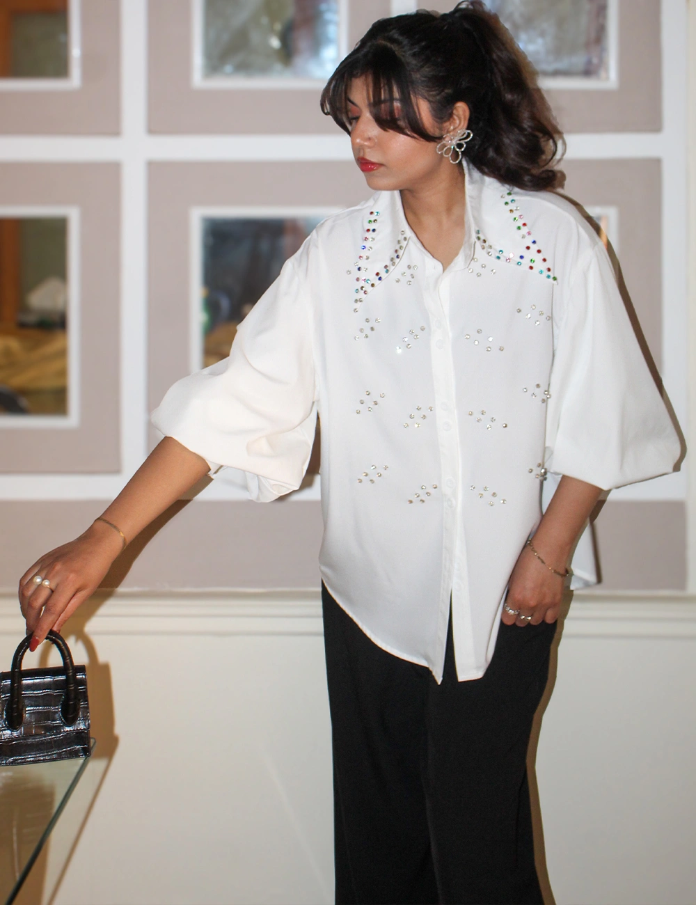 Crystal Lantern Shirt — Pearl Glow alternate view